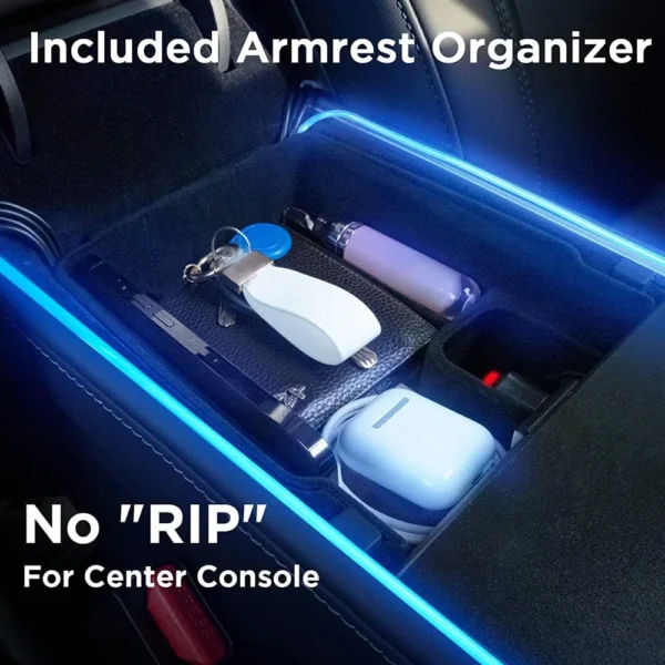 For Tesla Model Y/3 2021-2023 Center Console Dashboard Ambient Lights LED Strips Neon Lighting Center Tesla Accessories - Image 5