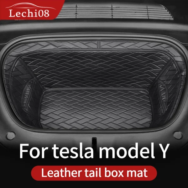 Front  rear Leather trunk For Tesla model Y trunk mat accessories 2020-2023 tesla y accessoires