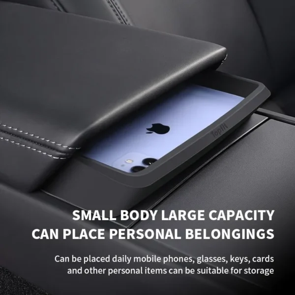 For Tesla Model 3 HIghland Armrest Glasses Storage Box For 2024 Tesla Model 3 Silicone Phone Storage Pocket - Image 5