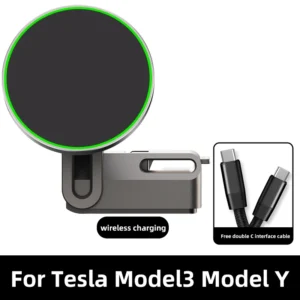 TEEQ Phone Mount for MagSafe Car Mount [Never Blocking] Tesla Model 3 Y Phone Mount Tesla Model 3 Y Accessories, Adjustable T