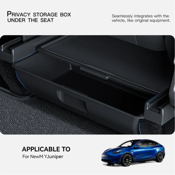 YZ For Tesla Model Y Juniper 2025 Underseat Storage Box Seats Drawer TPE Hidden Storage Tray Push Pull Car Organizer Accessories - Image 2