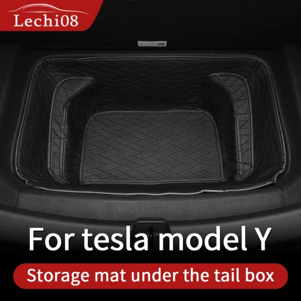 Front  rear Leather trunk For Tesla model Y trunk mat accessories 2020-2023 tesla y accessoires - Image 3