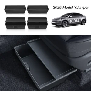 YZ For Tesla Model Y Juniper 2025 Underseat Storage Box Seats Drawer TPE Hidden Storage Tray Push Pull Car Organizer Accessories