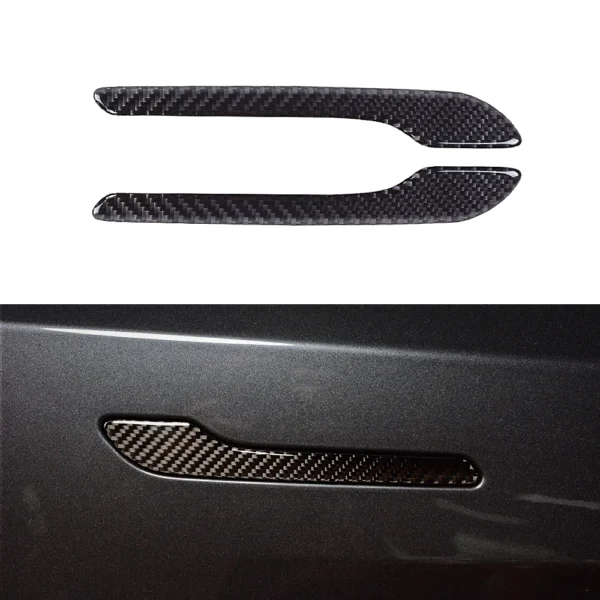 Carbon fibre 4Pcs Car Door Handle For Tesla Model 3 17-22 For Tesla Model Y 22-23 For Tesla Model S 16-20 For Tesla Model X17-19 - Image 2