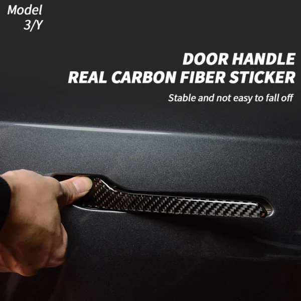Carbon fibre 4Pcs Car Door Handle For Tesla Model 3 17-22 For Tesla Model Y 22-23 For Tesla Model S 16-20 For Tesla Model X17-19 - Image 4
