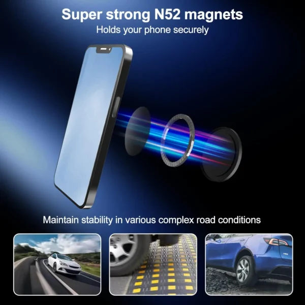 TEEQ Phone Mount for MagSafe Car Mount [Never Blocking] Tesla Model 3 Y Phone Mount Tesla Model 3 Y Accessories, Adjustable T - Image 2
