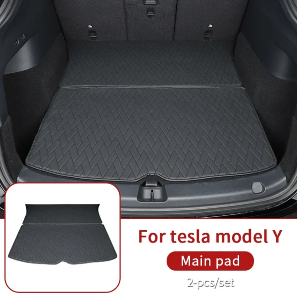 Front  rear Leather trunk For Tesla model Y trunk mat accessories 2020-2023 tesla y accessoires - Image 8