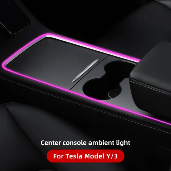 For Tesla Model Y/3 2021-2023 Center Console Dashboard Ambient Lights LED Strips Neon Lighting Center Tesla Accessories - Image 8