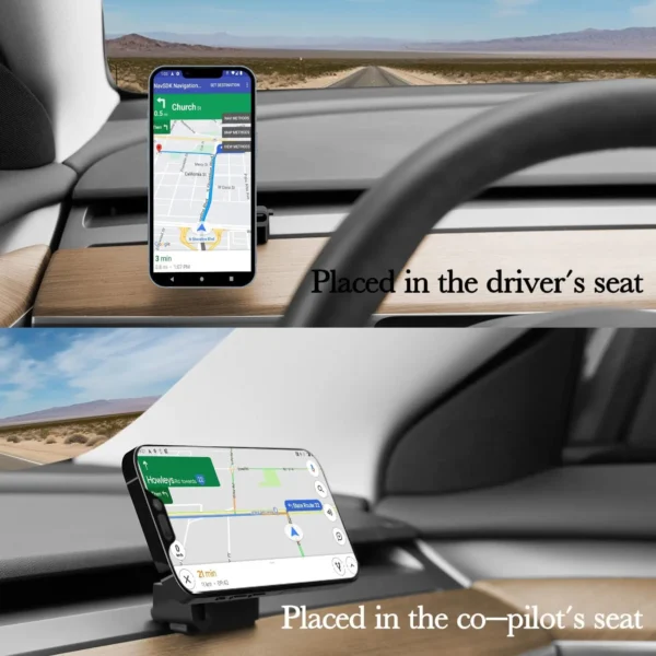 TEEQ Phone Mount for MagSafe Car Mount [Never Blocking] Tesla Model 3 Y Phone Mount Tesla Model 3 Y Accessories, Adjustable T - Image 4