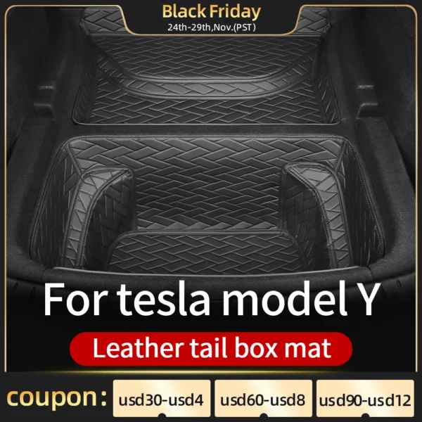 Front  rear Leather trunk For Tesla model Y trunk mat accessories 2020-2023 tesla y accessoires - Image 2